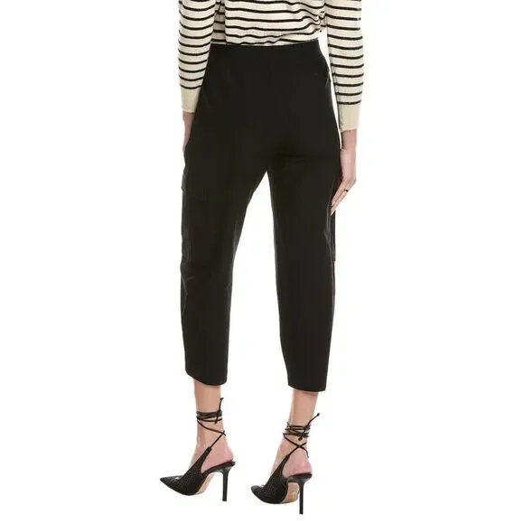 Eileen Fisher Womens  Petite Stretch Crepe Cargo Pant, Black - Picture 2 of 3